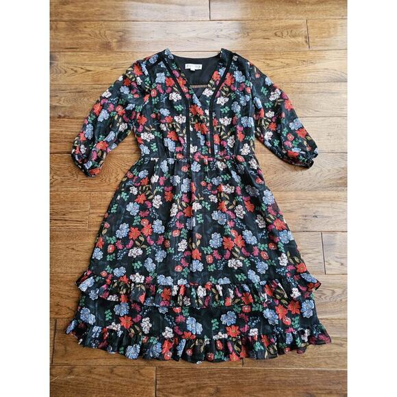 Nanette Lepore Lined Sheath Floral Dress Women's Size 4 Bohemian Peasant - Picture 1 of 10